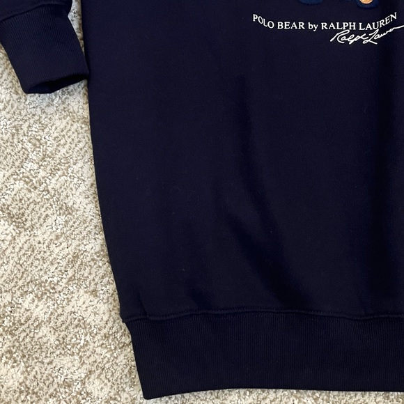 Polo Ralph Lauren Kids Bear Fleece Embroidered Sweatshirt Dress—‘RL Christmas’ - Picture 6 of 11